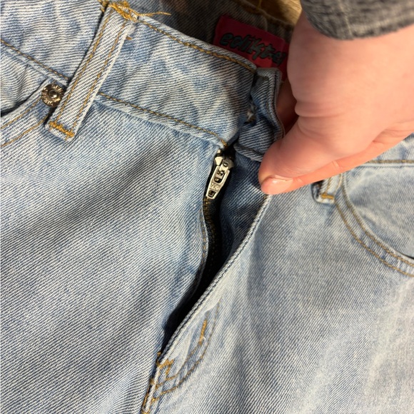 EDIKED Raelynn light Washed Low Rise wide leg Y2K Streetwear Skater Jeans - Picture 9 of 13